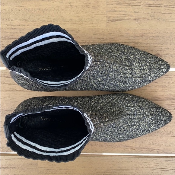 Stuart Weitzman Waverly Gold Sock Bootie - Picture 6 of 7